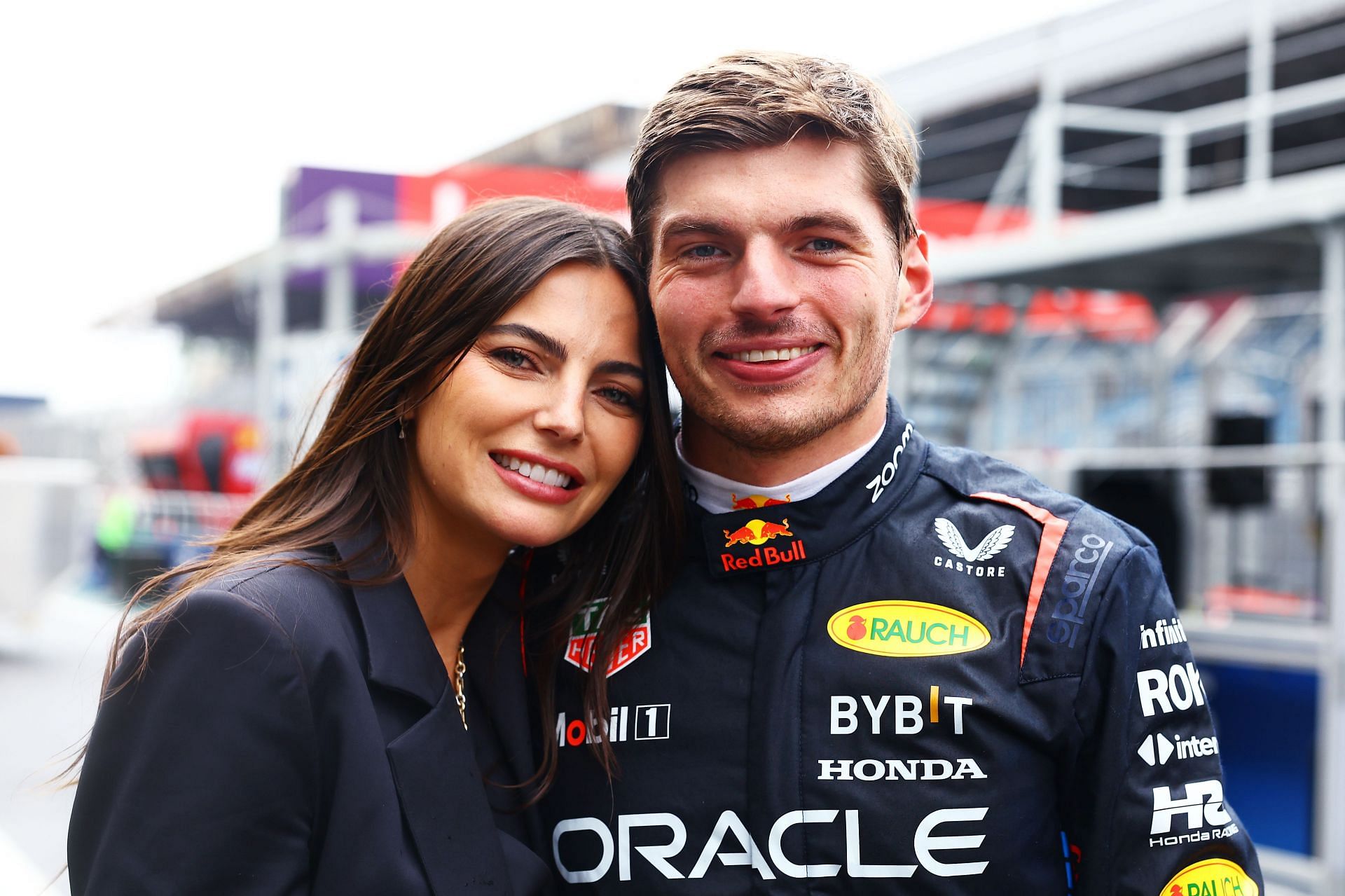 Kelly Piquet (L) and Max Verstappen (R) at the F1 Grand Prix of Brazil - Source: Getty